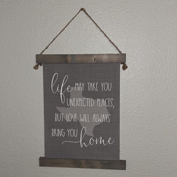 Wall sign- grey with white writing and wooden frame! - Picture 2 of 2